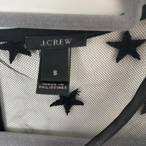 J. Crew Black Star Mesh Top S EUC - Picture 3 of 7